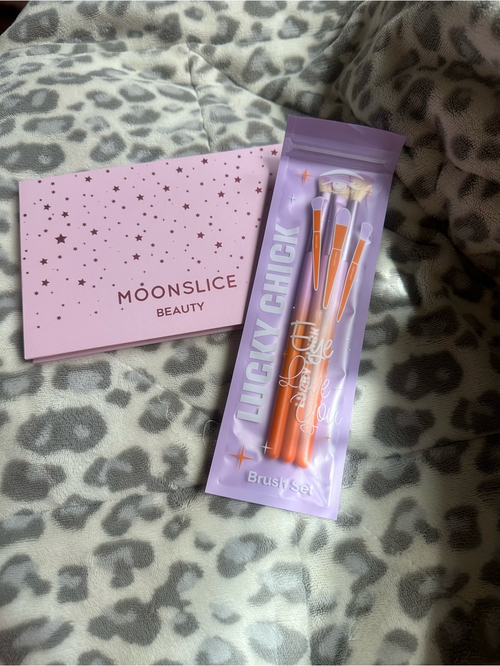 Moonslice Beauty Eyeshadow Palette with Orange Brush Set